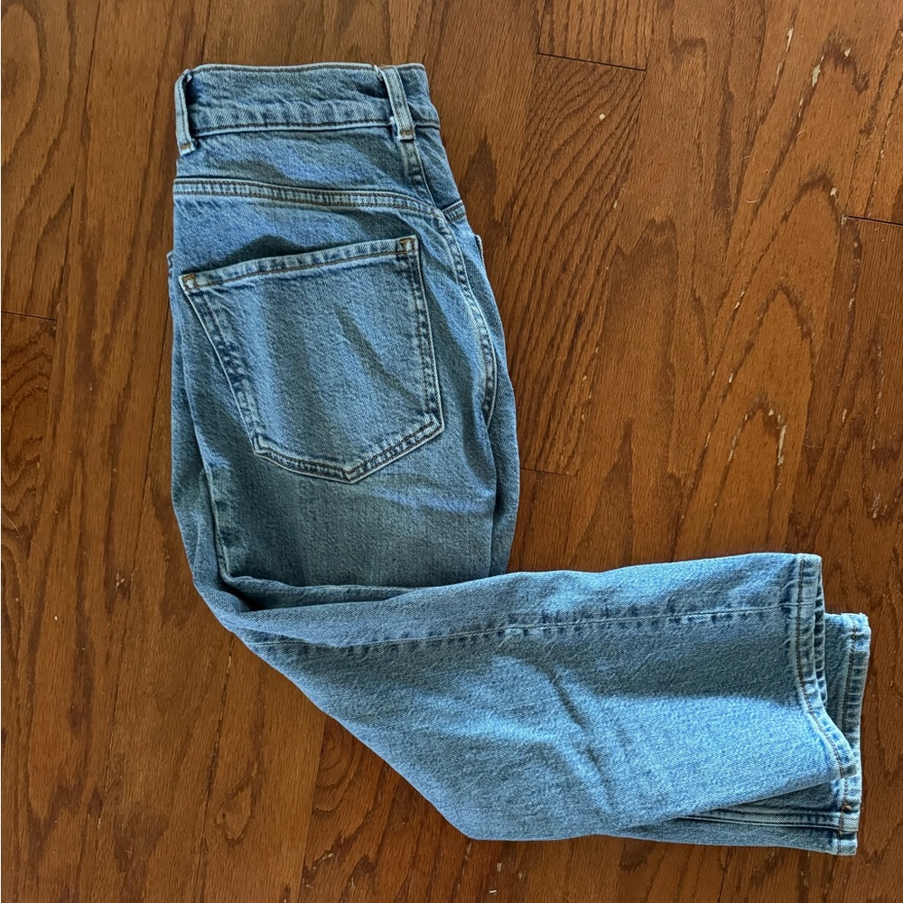 ASOS Design Petite High Rise Stretch ‘Slim’ Straight Leg Jeans Vintage Midwash - Picture 6 of 6